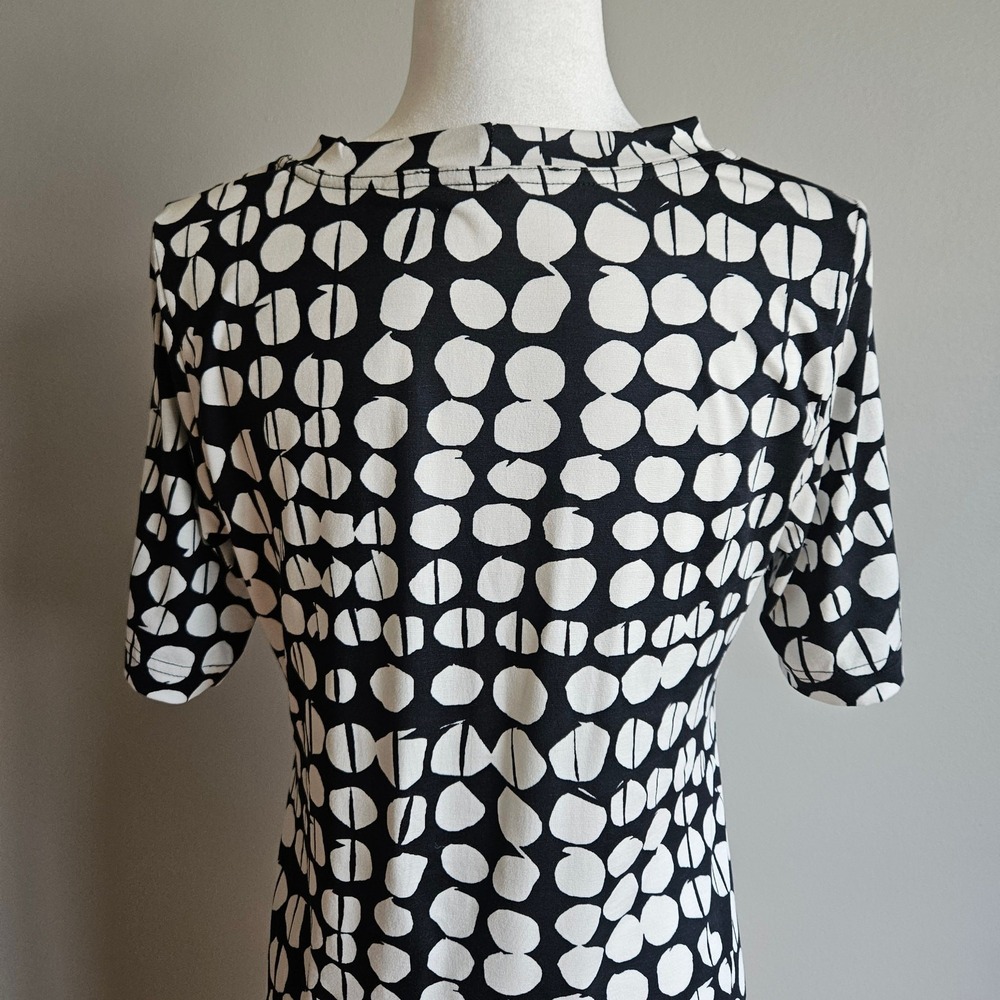 Sno Skins Dress Size M Black White‎ Minimalist Geometric Stretchy Jersey Knit - Picture 4 of 11